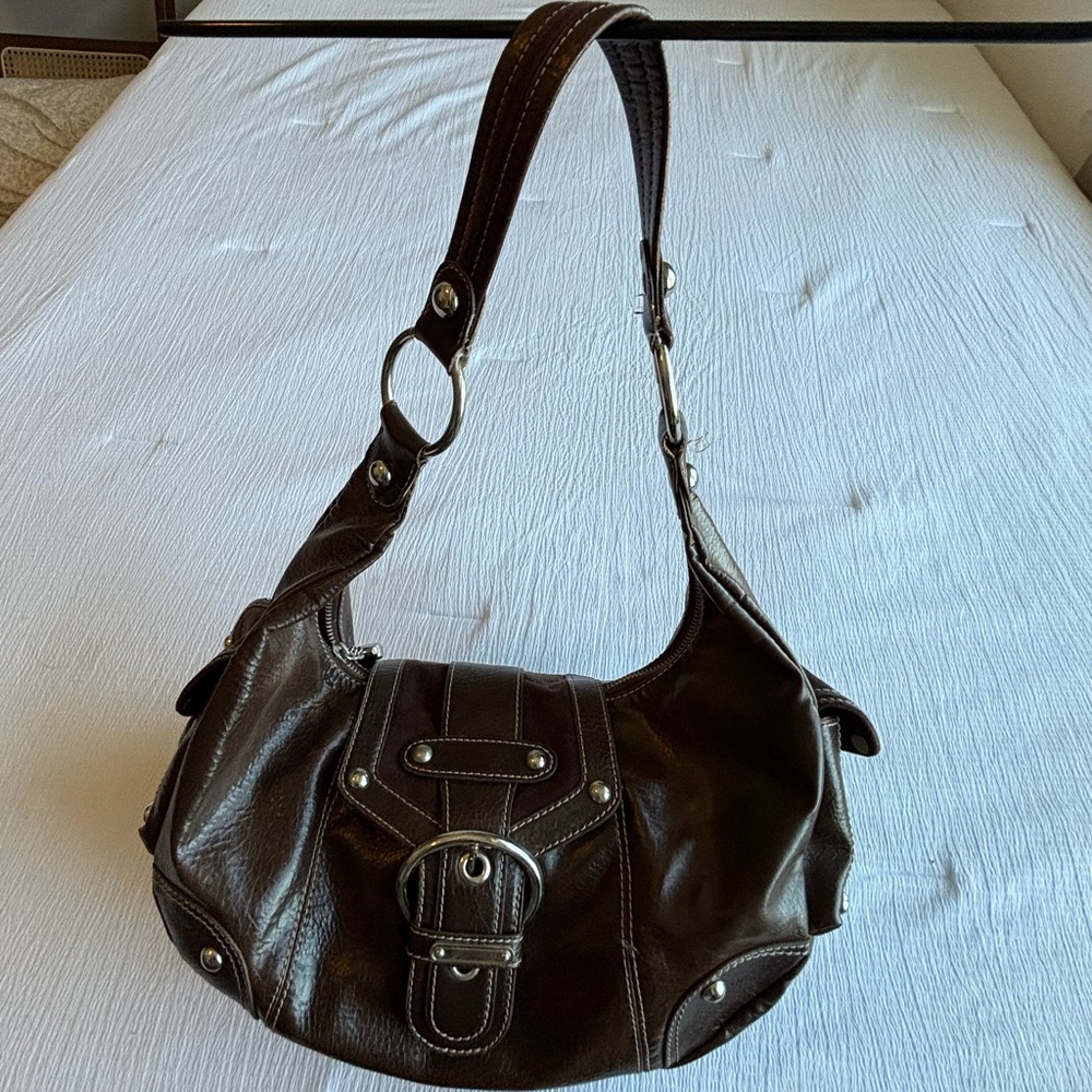 Y2K Kathy van zeelqnd brown  slouch shoulder clutch